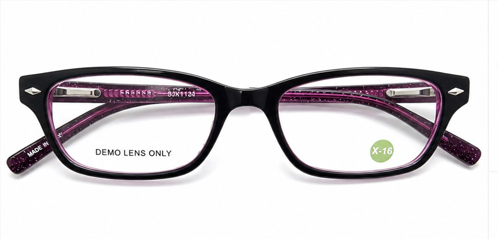 NO BRAND FM14113 BLACK PURPLE EYEGLASSES FRAMES 46-16-130 AUTHENTIC NEW W/TAGS